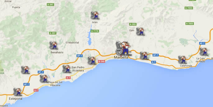 cerrajero Nueva Andalucía  24 horas mapa